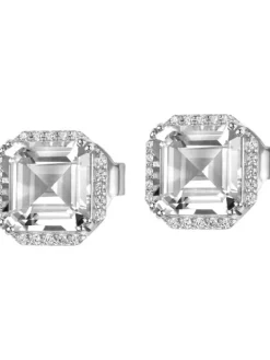 Jacques Lemans Ohrschmuck-Ohrstecker Topas Weiß SE-O104A