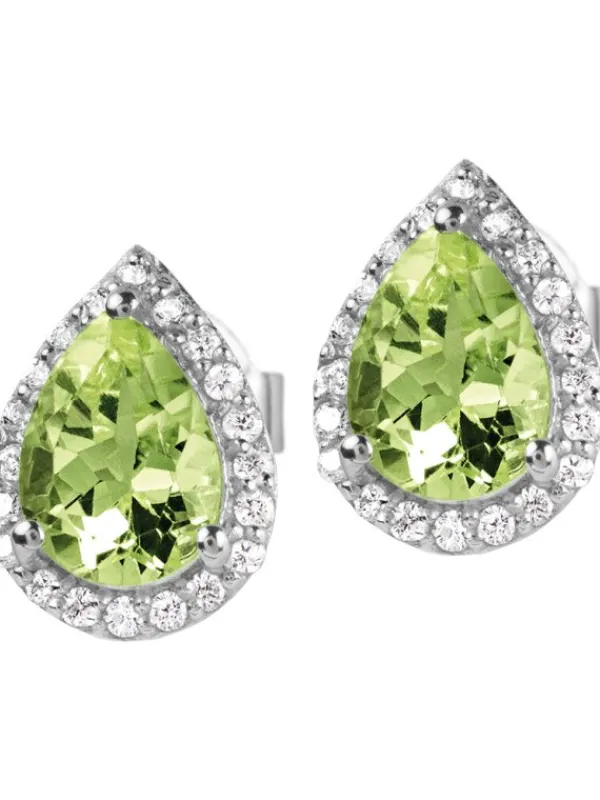 Jacques Lemans Ohrschmuck-Ohrstecker Peridot Tropfen Pave SE-O106B