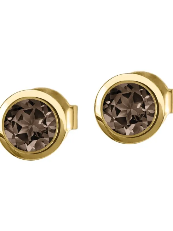 Jacques Lemans Ohrschmuck-Ohrstecker Rauchquarz SE-O101J