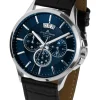 Jacques Lemans Herrenuhren-Sydney 42mm Chrono Leder blau 1-1542G