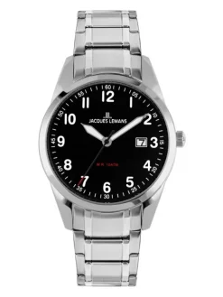 Jacques Lemans Herrenuhren-Vienna 40mm Gliederb. schw. 1-2002Q