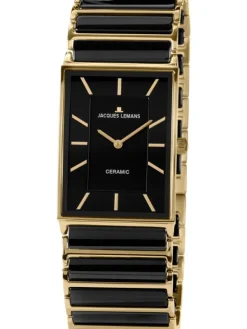 Jacques Lemans Damenuhren-York Ceramic schwarz/goldf. 24mm 1-1594D