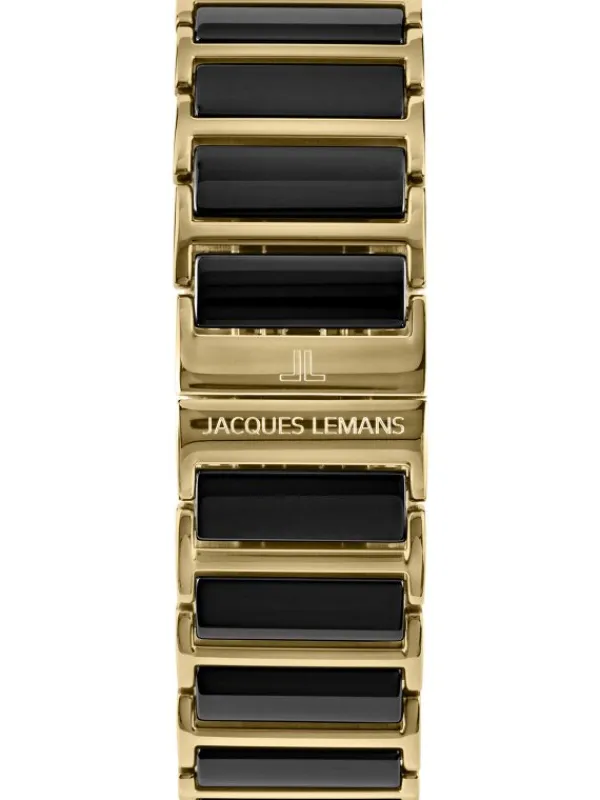 Jacques Lemans Damenuhren-York Ceramic schwarz/goldf. 24mm 1-1594D