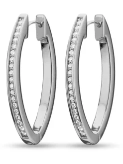 JETTE Ohrschmuck-ENDLESS Creolen Silber Zirkonia oval S.88184726NL