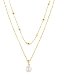 JETTE Halsketten + Collier-JOY Halskette doppel Perle vergoldet S.88601718NL