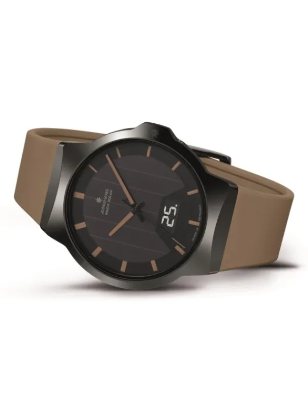 JUNGHANS Herrenuhren-Force Mega Solar, Kautschukband braun 018/1001.00