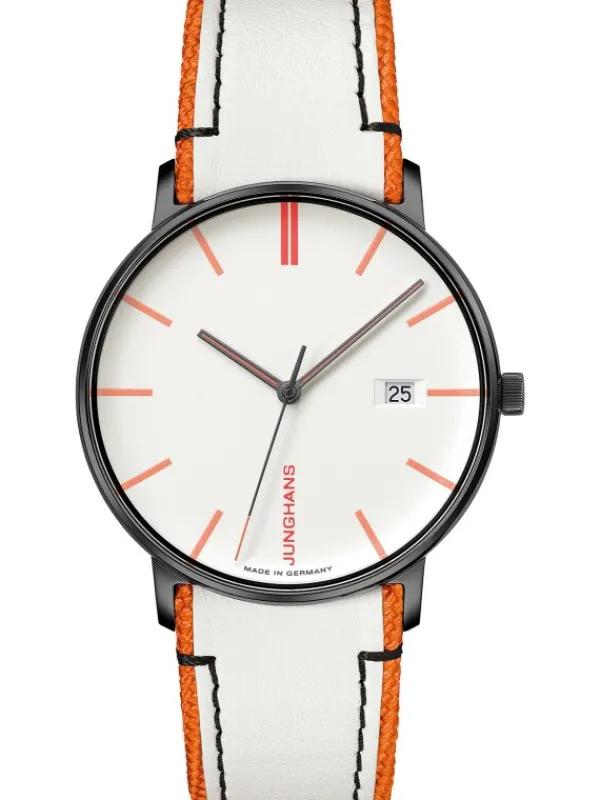JUNGHANS Herrenuhren-FORM Quarz Weiß 41/4480.00