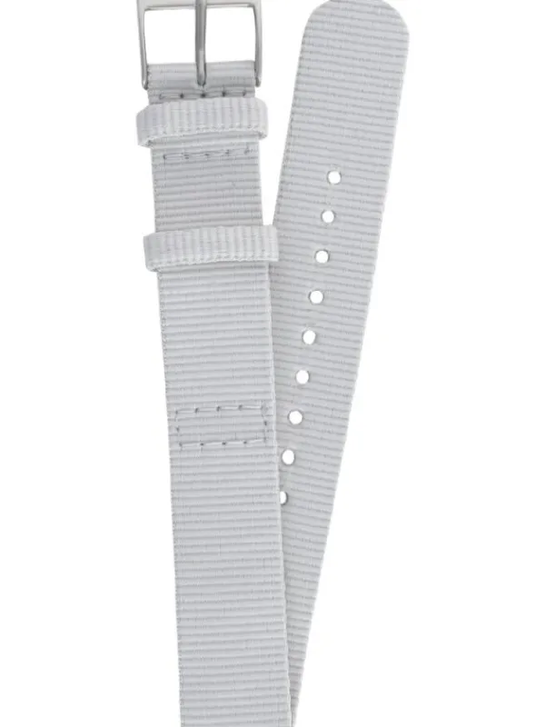 JUNGHANS Uhrenarmbänder | Zubehör-Textilband aus PET-Material hellgrau 17 mm 42050-6832
