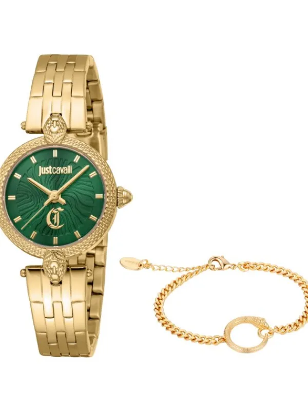 Just Cavalli Damenuhren-Attraente goldf. grün JC1L330M0055