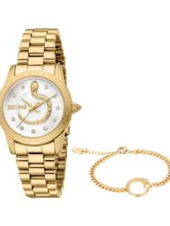 Just Cavalli Damenuhren-Eterna Set goldf. Gliederband JC1L359M0055