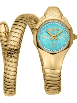 Just Cavalli Damenuhren-Fiore goldf. Türkis JC1L354M0035