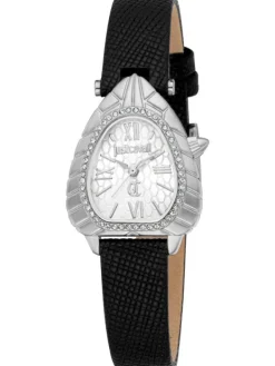 Just Cavalli Damenuhren-Perla silberf. Leder schwarz JC1L366L0015