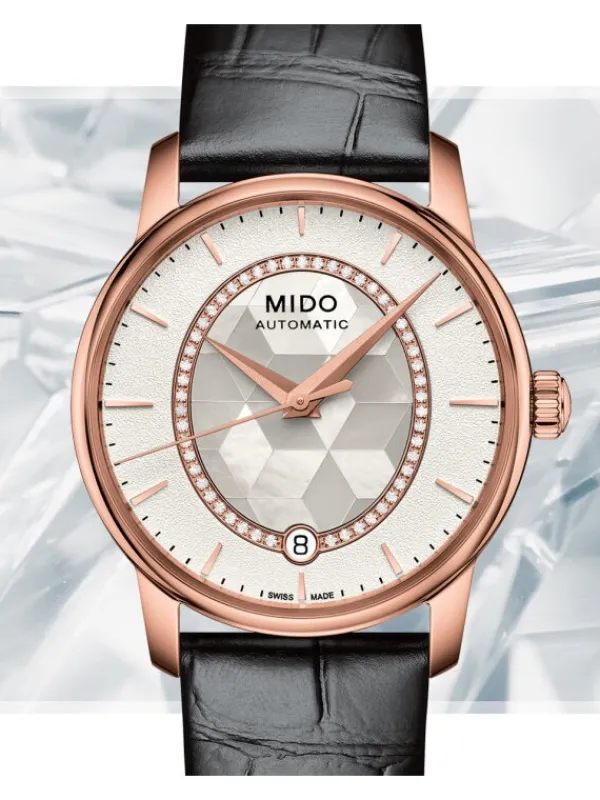 MIDO Damenuhren-Baroncelli Prisma Automatic rosé, Diamonds M007.207.36.116.00