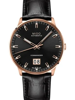 MIDO Herrenuhren-COMMANDER II Automatic Big Date, black, rosé M021.626.36.051.00