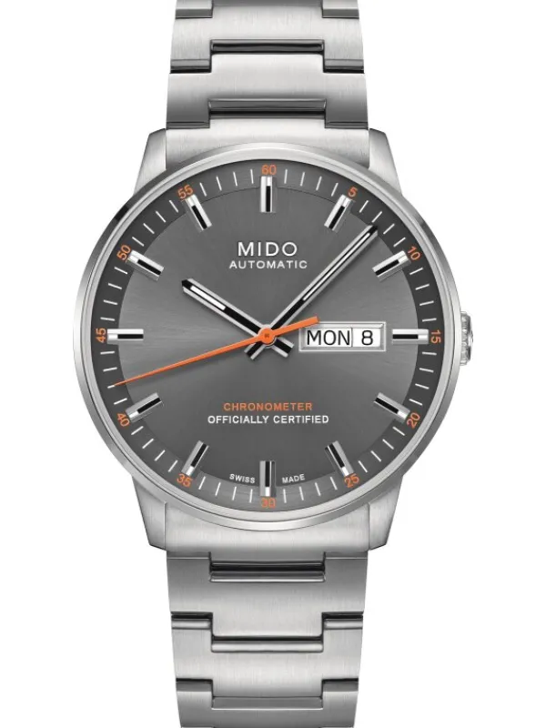 MIDO Herrenuhren-COMMANDER II Automatic Chronometer, grey, Stahlband M021.431.11.061.01