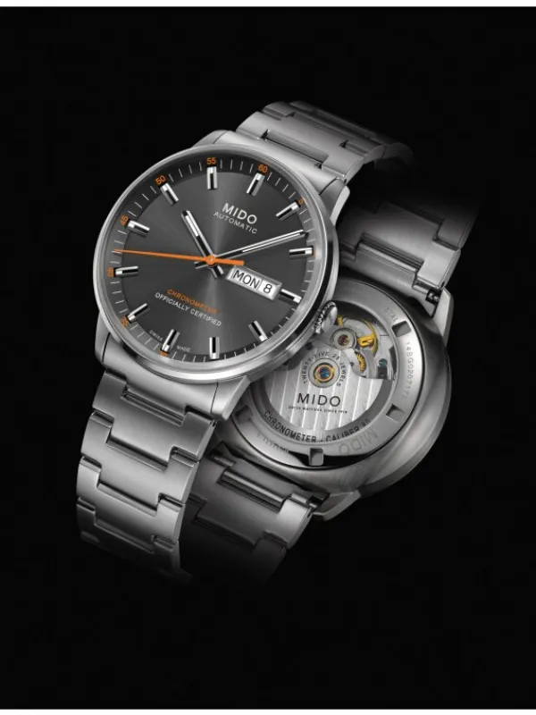 MIDO Herrenuhren-COMMANDER II Automatic Chronometer, grey, Stahlband M021.431.11.061.01