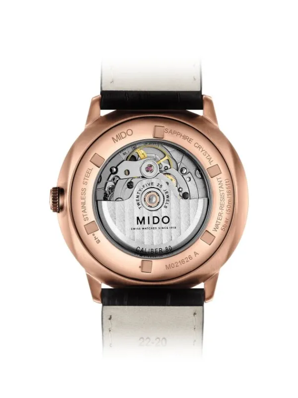 MIDO Herrenuhren-COMMANDER II Automatic Big Date, black, rosé M021.626.36.051.00