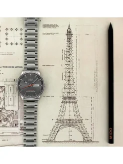 MIDO Herrenuhren-COMMANDER II Automatic Chronometer, grey, Stahlband M021.431.11.061.01
