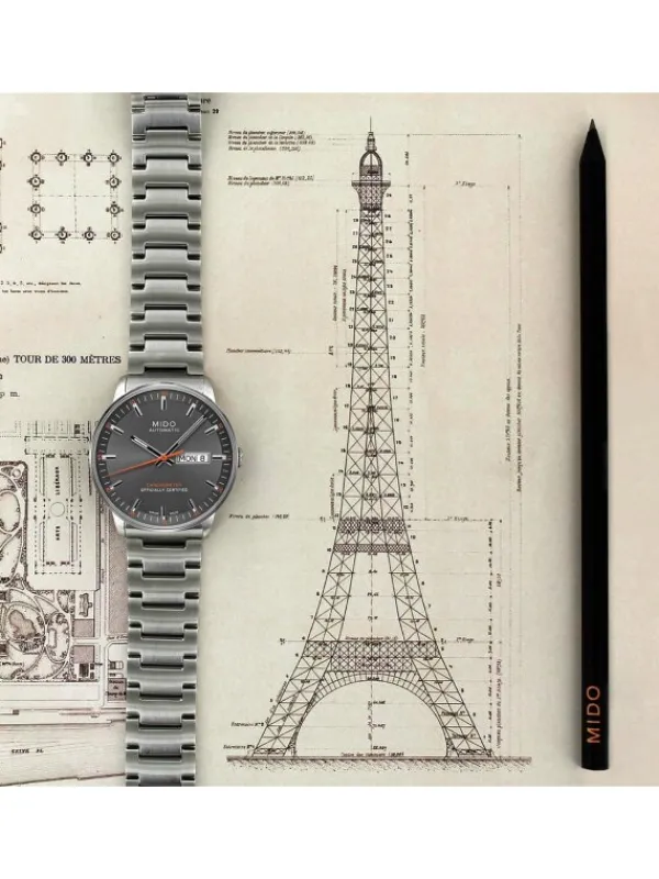 MIDO Herrenuhren-COMMANDER II Automatic Chronometer, grey, Stahlband M021.431.11.061.01