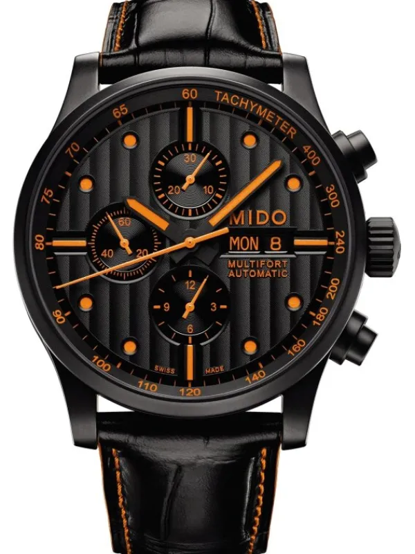 MIDO Herrenuhren-MULTIFORT Automatic CHRONO Valjoux, black/orange M005.614.36.051.22