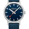 MONDAINE Herrenuhren-Classic 40 mm, gebürstet, blau A660.30360.40SBD