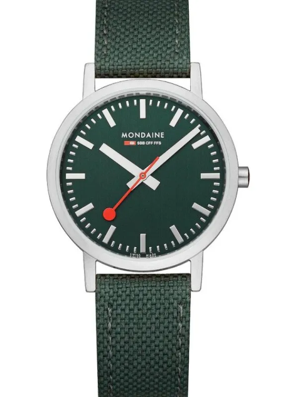 MONDAINE Herrenuhren | Damenuhren-Classic 36 mm, gebürstet, grün A660.30314.60SBF