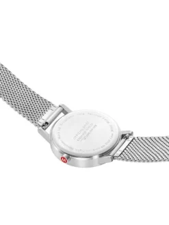 MONDAINE Herrenuhren-Classic 40 mm, gebürstet, grün, Milanese A660.30360.60SBJ