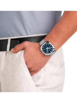 MONDAINE Herrenuhren-Cushion Chrono 41mm Set Blau MSL.41440.LD.SET
