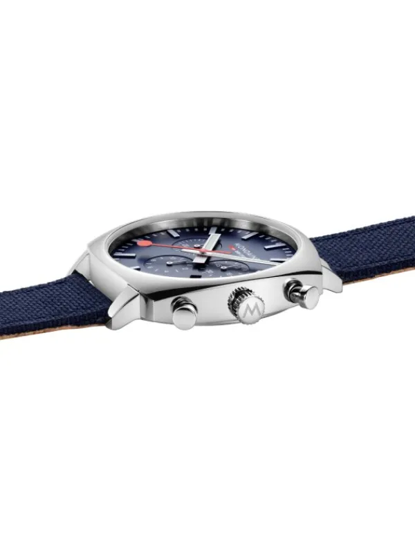 MONDAINE Herrenuhren-Cushion Chrono 41mm Set Blau MSL.41440.LD.SET