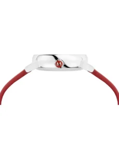 MONDAINE Damenuhren-evo2, 30 mm Leder vegan rot Datum MSE.30210.LCV