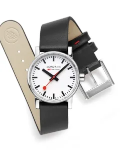 MONDAINE Damenuhren-evo2, 30 mm Weiß Leder vegan MSE.30110.LBV