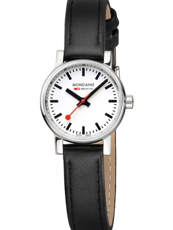 MONDAINE Damenuhren-evo2, 26 mm Weiß Leder vegan MSE.26110.LBV