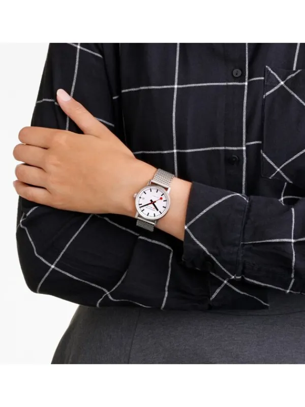 MONDAINE Damenuhren-EVO2 Automatik 35mm gebürstet MSE.35610.SM