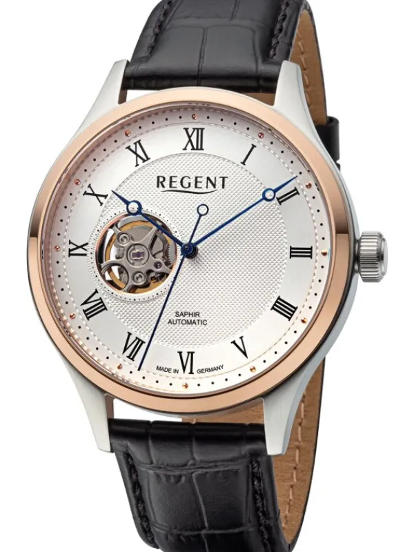 REGENT Herrenuhren-Herrenuhr Automatik Unruh 42 mm bicolor GM-2217