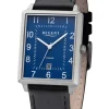REGENT Herrenuhren-Herrenuhr eckig Titan blau Leder F1274