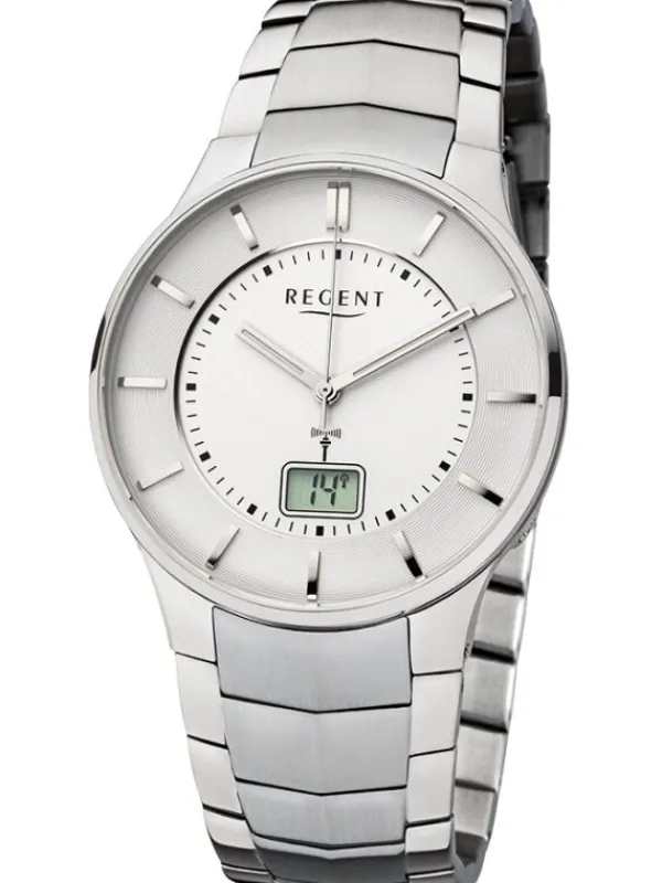 REGENT Herrenuhren-Herrenuhr Funk Gliederband FR-212
