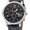 REGENT Herrenuhren-Herrenuhr Quarz Chronograph schwarz Lederband GM-2108