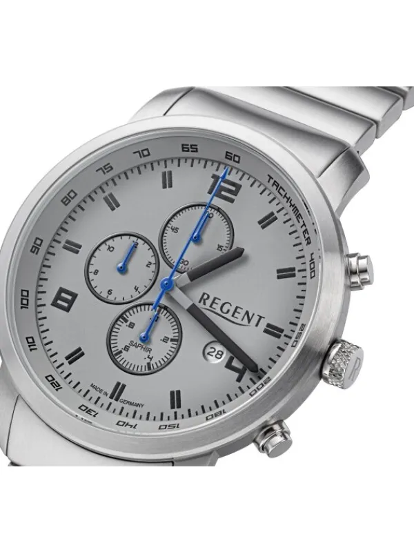 REGENT Herrenuhren-Herrenuhr Quarz Chronograph Gliederarmband GM-2111