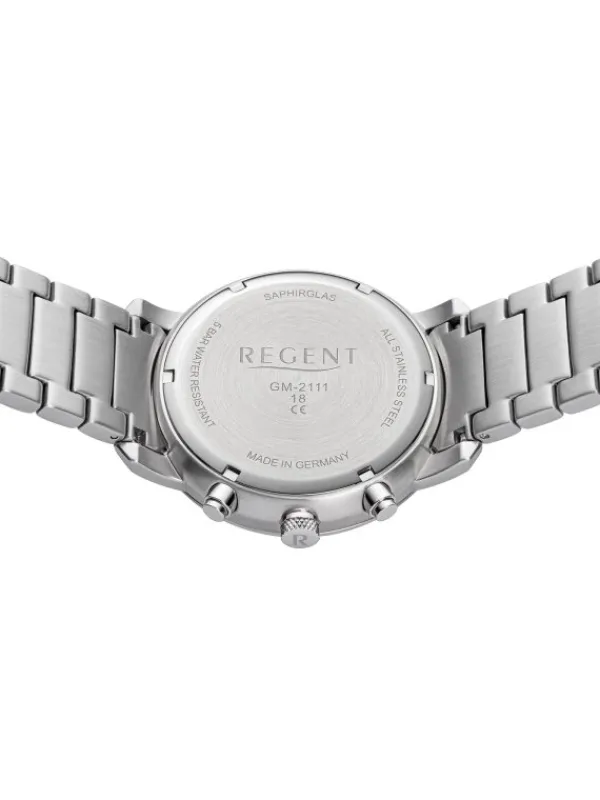 REGENT Herrenuhren-Herrenuhr Quarz Chronograph Gliederarmband GM-2111