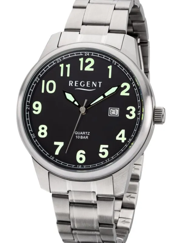 REGENT Herrenuhren-Herrenuhr Quarz Metallarmband F1189