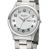 REGENT Herrenuhren-Herrenuhr Quarz silberfarben Metallband F1276