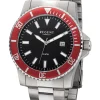 REGENT Herrenuhren-Herrenuhr Quarz Sport schw. rot F1286