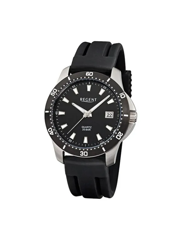REGENT Herrenuhren-Herrenuhr Quarz Sport schwarz F-911