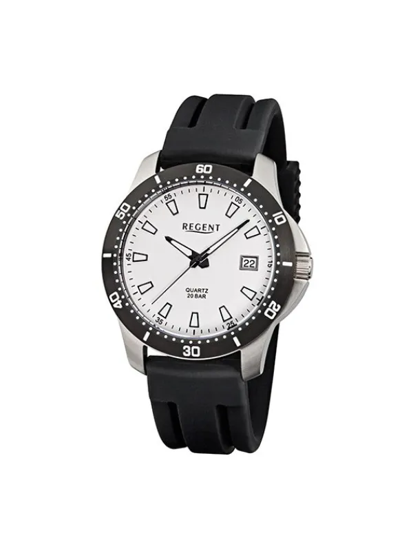 REGENT Herrenuhren-Herrenuhr Quarz Sport weiß F-912