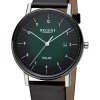 REGENT Herrenuhren-Herrenuhr Solar 39 mm schwarz grün F1548