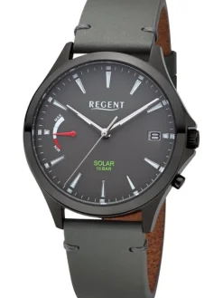 REGENT Herrenuhren-Herrenuhr Solar mit Lade-Anzeige schwarz F1551