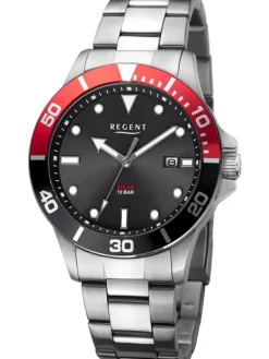 REGENT Herrenuhren-Herrenuhr Tauchen Solar mit Rot F1543