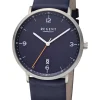 REGENT Herrenuhren-Herrenuhr Titan 39 mm blau Leder F1533