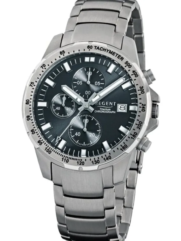 REGENT Herrenuhren-Titanchronograph, Tachymeter 11-090-325