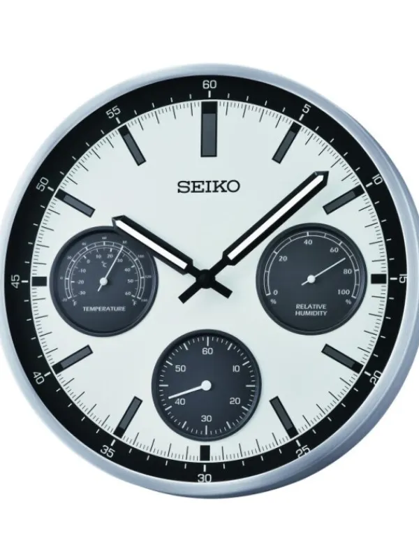 SEIKO Wecker + Co. | Wanduhren-Wanduhr Thermometer Hygrometer QXA823S